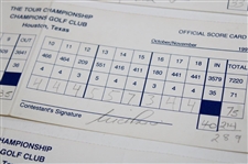 Mickelson, Price, Couples & Three Others Signed 1997/1998 The Tour Championship Used Scorecards