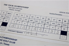 Mickelson, Price, Couples & Three Others Signed 1997/1998 The Tour Championship Used Scorecards