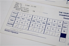Mickelson, Price, Couples & Three Others Signed 1997/1998 The Tour Championship Used Scorecards