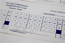 Mickelson, Price, Couples & Three Others Signed 1997/1998 The Tour Championship Used Scorecards