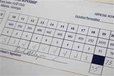 Watson, Calc, Els & Five Others Signed 1997/1998 The Tour Championship Used Scorecards