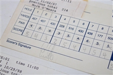 Watson, Calc, Els & Five Others Signed 1997/1998 The Tour Championship Used Scorecards