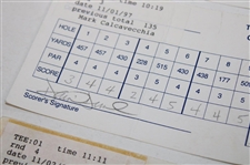Watson, Calc, Els & Five Others Signed 1997/1998 The Tour Championship Used Scorecards