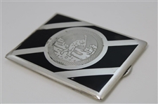 Vintage Sterling Silver Cigarette Case with Pre-Swing Left Hand Golfer - WGHoF Collection