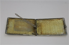 Vintage Sterling Silver Cigarette Case with Pre-Swing Left Hand Golfer - WGHoF Collection