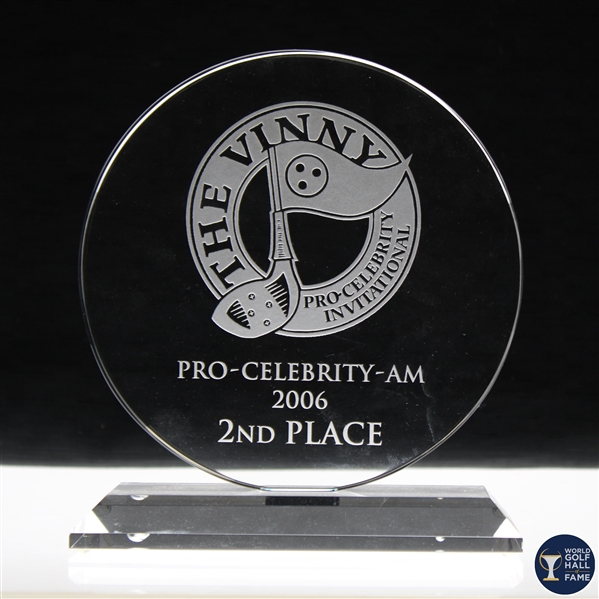 2006 The Vinny Pro-Celebrity-Am Invitational 2nd Place Glass Trophy - WGHoF Collection