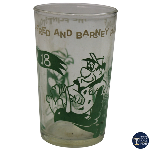 1962 The Flinstones Fred & Barney Golf Drinking Glass - WGHoF Collection