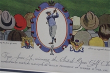 Currier & Ives (Original) Color Lithograph – Wood Framed, Single Matted, Fortune Magazine Print, Bobby Jones Winning The 1927 British Open