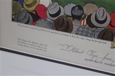 Currier & Ives (Original) Color Lithograph – Wood Framed, Single Matted, Fortune Magazine Print, Bobby Jones Winning The 1927 British Open