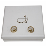 Masters Tournament Mother of Pearl Stud Map Earrings in Box