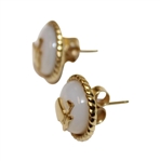 Masters Tournament Mother of Pearl Stud Map Earrings in Box