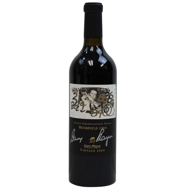 Gary Player Signed Muirfield 1959 Ltd Ed Major Champ Series 2003 Wine Bottle JSA ALOA