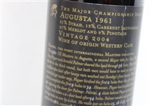 Gary Player Signed 'Augusta 1961' Ltd Ed Major Champ Series 2004 Wine Bottle JSA ALOA