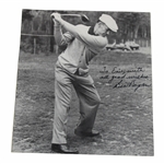 Ben Hogan Signed B&W Photo At The Top Of His Swing JSA ALOA