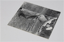 Ben Hogan Signed B&W Photo At The Top Of His Swing JSA ALOA