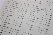 1959 Masters Sunday Pairing Sheet - Jack Nicklaus Masters Tournament Debut