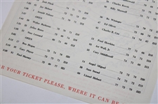 1959 Masters Sunday Pairing Sheet - Jack Nicklaus Masters Tournament Debut