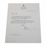 1981 Typed Signed Letter To Golf Writer Pat Ward Thomas From The Duke Of Kent