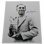 Ben Hogan Signed B&W Photo of Ben Hogan Holding The Claret Jug