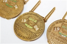1974, 1977 & 1984 Western Golf Assoc. Pro-Am Badges/Clips - Tom Watson Winner