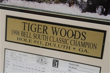 Champion Tiger Woods Signed 1998 Bellsouth Classic Official Used Scorecard - Framed