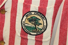 Vtg Bing Crosby National Pro-Am Red & White Striped Pendleton Wool Shirt w/Salver