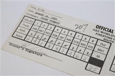 Payne Stewart Signed Used 1989 World Series of Golf Official Contestant Scorecard