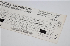 Champion Arnold Palmer Signed Used Final Rd 1984 Boca Grove Seniors Classic Scorecard