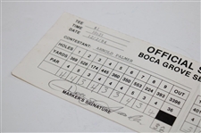 Champion Arnold Palmer Signed Used Final Rd 1984 Boca Grove Seniors Classic Scorecard