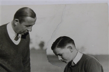 1931 Walter Hagen Sr. Instructing Walter Hagen Jr. at Pinehurst Photograph 