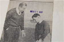 1931 Walter Hagen Sr. Instructing Walter Hagen Jr. at Pinehurst Photograph 