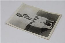 1930 Walter Hagen Sr, & Jr. Laughing Wire Photo