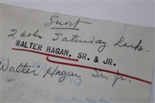 1930 Walter Hagen Sr, & Jr. Laughing Wire Photo