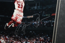 Michael Jordan Signed Dunking Oversized Photo - Framed UDA