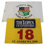 2000 US Open at Pebble Beach & 2000 The Open at St. Andrews Flags - Tiger Wins