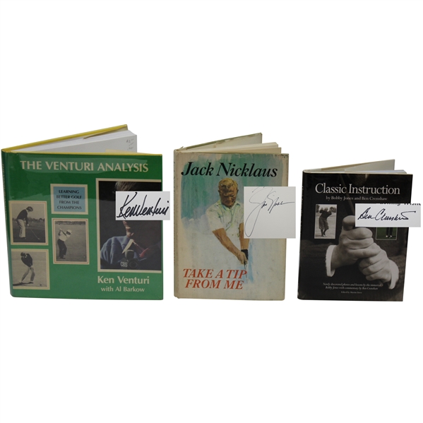 Nicklaus, Venturi, & Crenshaw Signed 3 Book Lot JSA ALOA