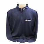 Paul Azingers Personal Official NBC Sports FootJoy Drop Needle Half Zip Navy Golf Shirt