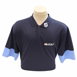 Paul Azingers Personal Official NBC Sports FootJoy Pique Block Navy/Lagoon Golf Shirt