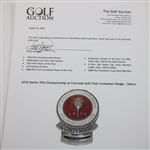 Paul Azinger's 2010 Senior PGA Championship at Colorado Golf Club Contestant Badge - Debut