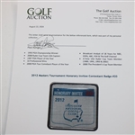 Paul Azinger's 2012 Masters Tournament Honorary Invitee Contestant Badge #20