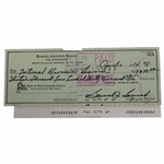 Sam Snead Signed 1974 Personal Check to the IRS for $13,439 JSA ALOA