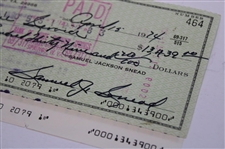 Sam Snead Signed 1974 Personal Check to the IRS for $13,439 JSA ALOA