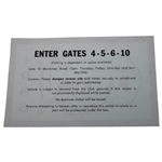 1986 Masters Tournament Patron Parking Permit #5228