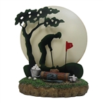 Golf Silhouette Table Lamp With Golfer Putting Into Sunset