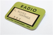 1952 Masters Tournament Radio Badge - Sam Snead Win