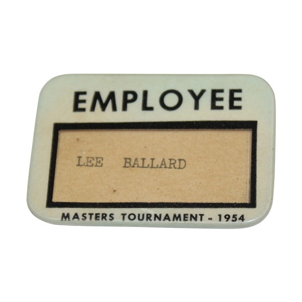 1954 Masters Tournament Employee Badge - Sam Snead Win