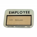 1954 Masters Tournament Employee Badge - Sam Snead Win