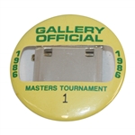 1986 Masters Tournament Gallery Official Badge #1 - Jack Nicklaus Win