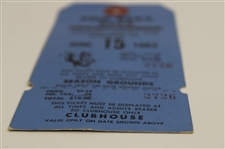 1962 US Open at Oakmont 2nd Round Full Ticket #2726 - Jack Nicklaus Win