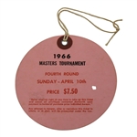 1966 Masters Tournament Sunday Final Round Ticket #1298 - Jack Nicklaus Win